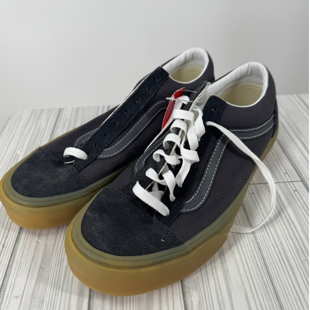 Vans Style 36‎ Gum Asphalt Black Suede Canvas Skate Shoes Women 10 Men 8.5 NEW